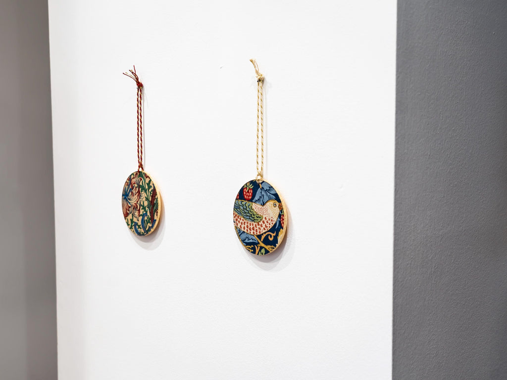 Strawberry Thief Handcrafted Hanging Wall Decor, Handmade Wall Art