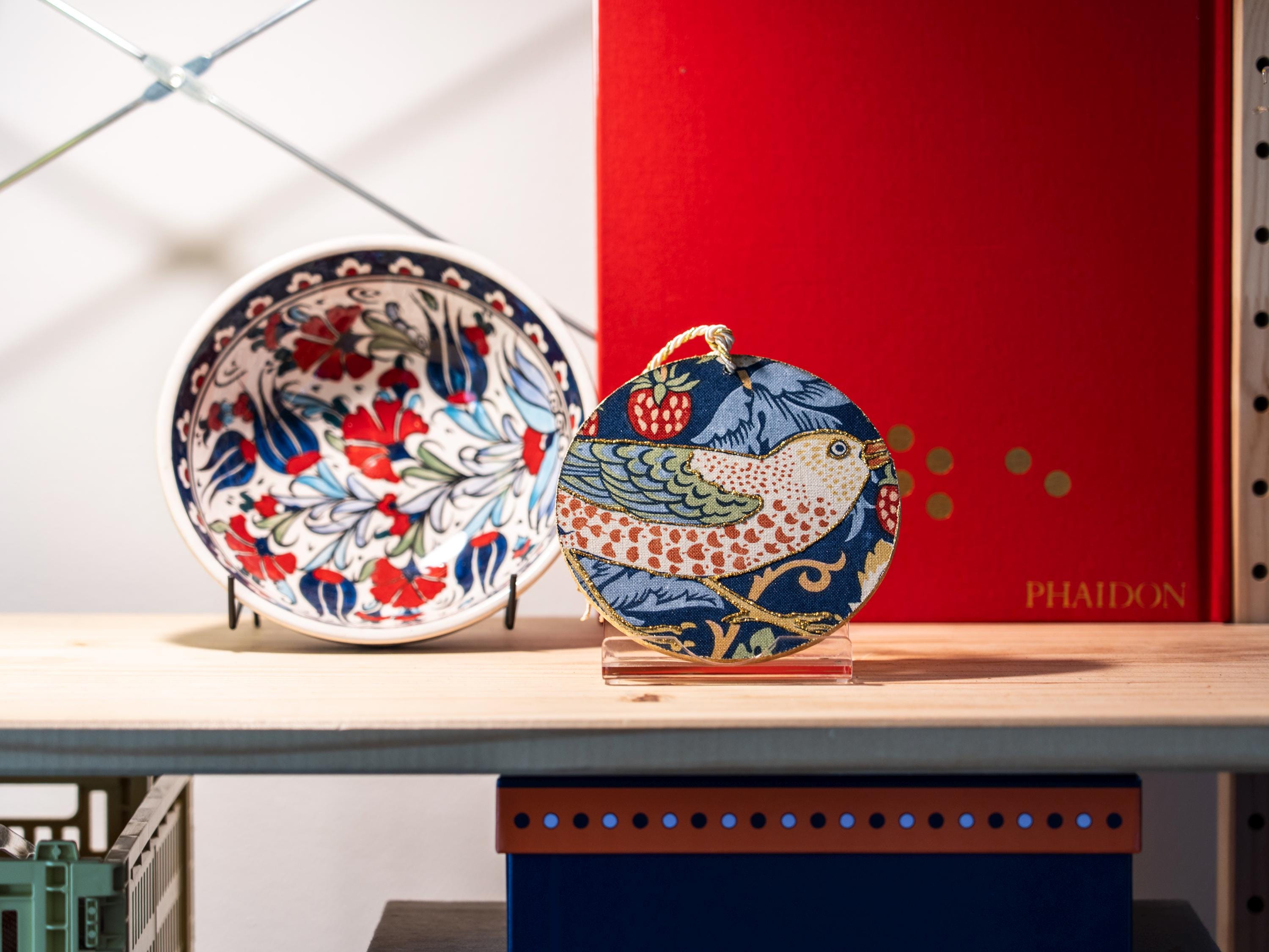 Strawberry Thief Handcrafted Hanging Wall Decor, Handmade Wall Art