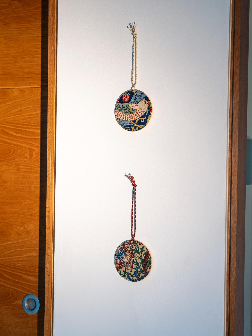 Strawberry Thief Handcrafted Hanging Wall Decor, Handmade Wall Art