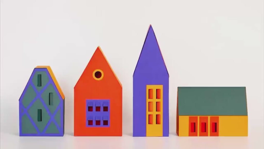 Scandi Home Decor, Colorful Nordic Village