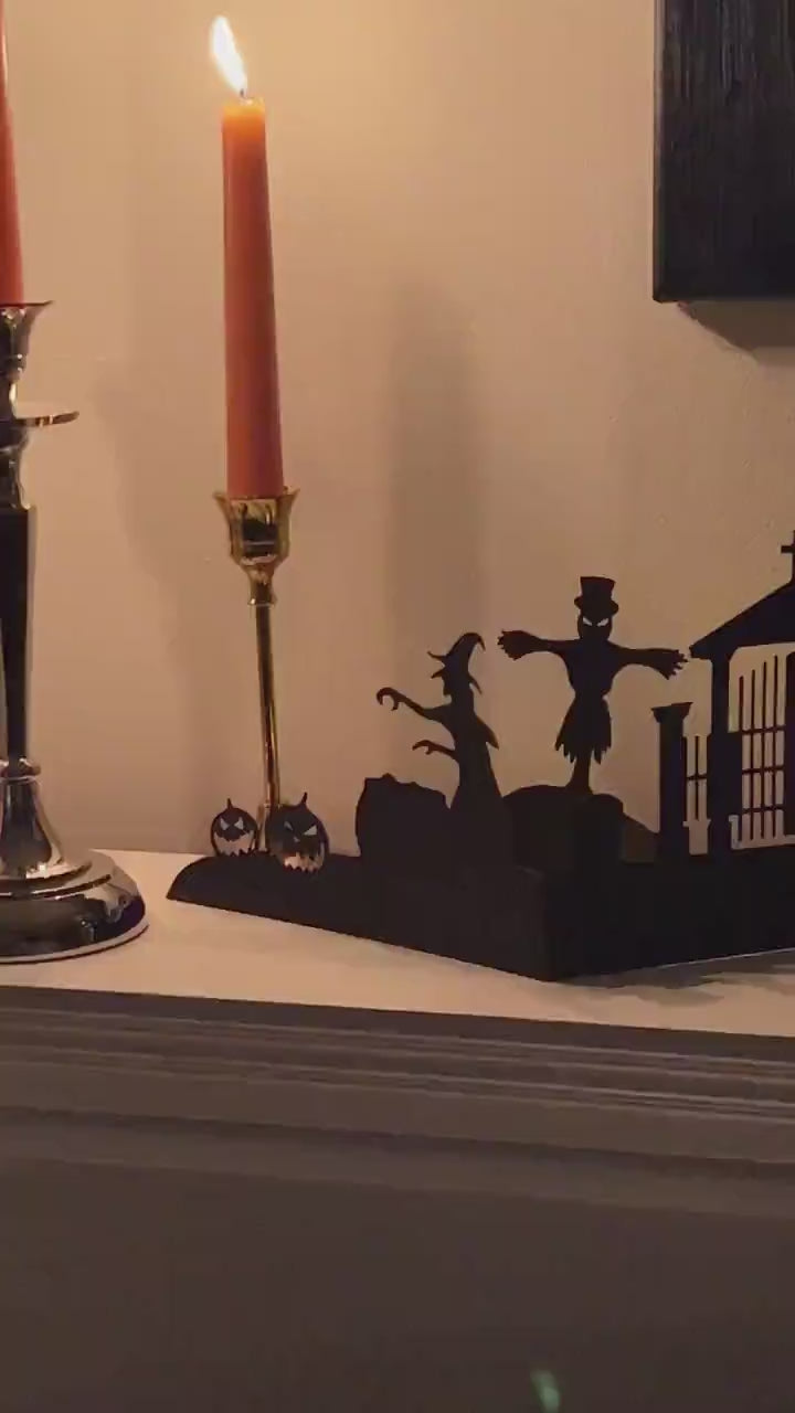 Halloween Scene Decoration, Cemetery and Haunted House