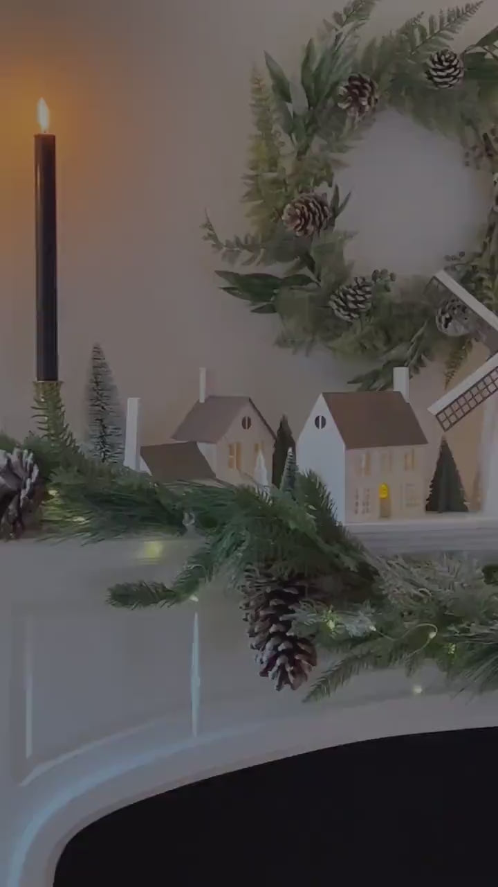 Paper Christmas Village Decoration, SET 03, Dutch Decoration