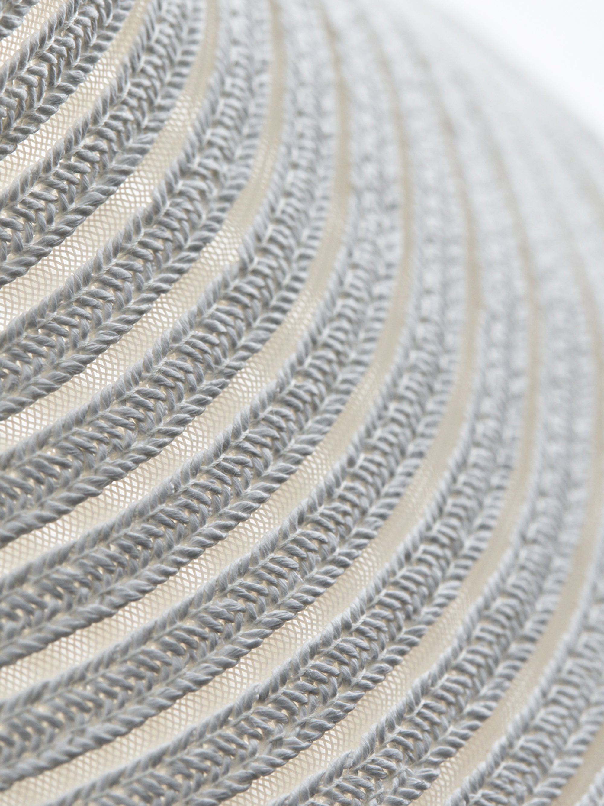 White Stripe Patterned Sculptural Vase, M